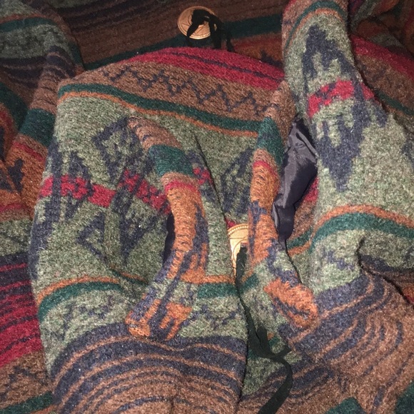 WOOLRICH XL Navaho Aztec Blanket Coat Snap Closure Down Front Double pockets - Picture 14 of 16